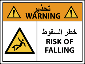 Warning Risk Of Falling - BuySafeBuildSmart